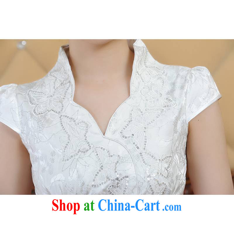 ADDIS ABABA, Ms Elsie Leung's summer 2015 new and sophisticated embroidery girls dresses classic and elegant short-sleeved dresses qipao Q Q 00,228 26,688 white M, Addis Ababa poetry D (BesoVand), online shopping