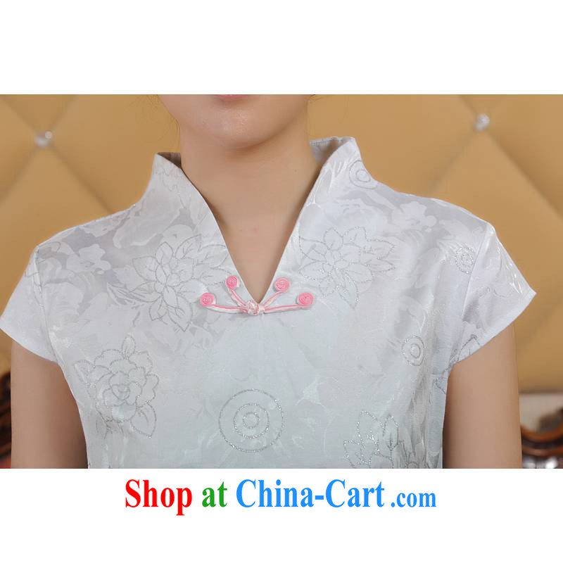 ADDIS ABABA, Ms Elsie Leung at the Summer 2015 new female fine printing and dyeing gradient retro short-sleeved qipao Q 12,208 green XXL, poetry D (BesoVand), online shopping