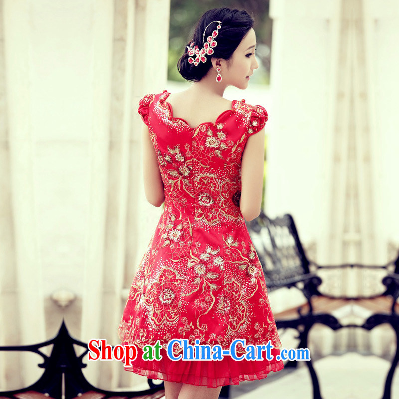 The bride's short red cheongsam qipao improved new outfit L 852, a bride, online shopping