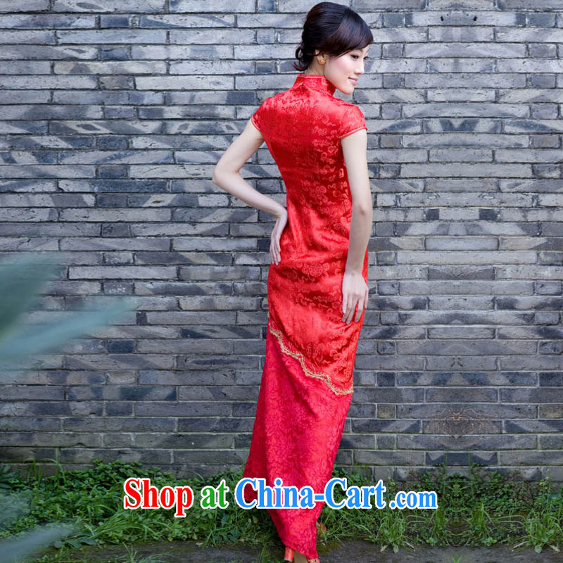 The new bride, bridal dresses bows clothes Stylish retro lace-up marriage, qipao 668 L, the bride, shopping on the Internet