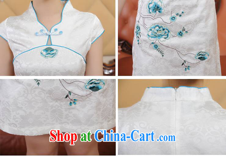 ADDIS ABABA, Ms Elsie Leung's summer 2014 new products, exquisite embroidery antique improved short-sleeved dresses qipao Q 15,008 blue XXL pictures, price, brand platters! Elections are good character, the national distribution, so why buy now enjoy more preferential! Health