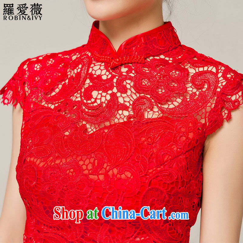 Paul and love Ms Audrey EU Yuet-mee, RobinIvy) cheongsam toast service 2015 new stylish improved lace bridal wedding dresses Q 12,048 red short XL, Paul love, Ms Audrey EU, and shopping on the Internet