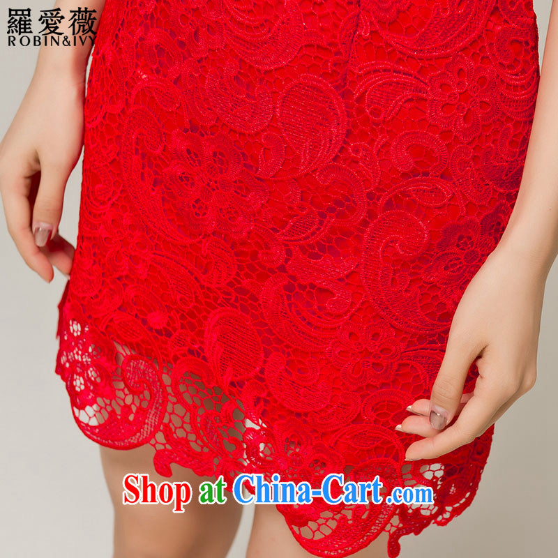 Paul and love Ms Audrey EU Yuet-mee, RobinIvy) cheongsam toast service 2015 new stylish improved lace bridal wedding dresses Q 12,048 red short XL, Paul love, Ms Audrey EU, and shopping on the Internet