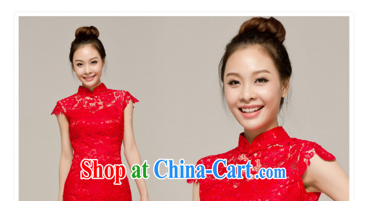 Paul love Ms Audrey EU Yuet-mee, RobinIvy) cheongsam toast service 2015 new stylish improved lace bridal wedding dresses Q 12,048 red short XL pictures, price, brand platters! Elections are good character, the national distribution, so why buy now enjoy more preferential! Health