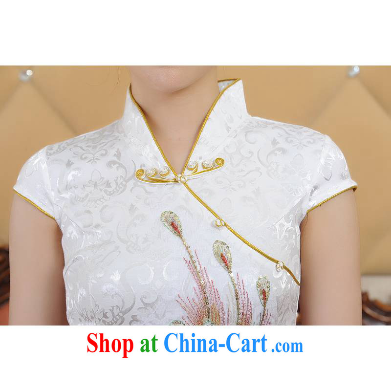 ADDIS ABABA, Ms Elsie Leung D, Ms. summer 2015 New New Product fine embroidery, antique Chinese wind dress short-sleeved qipao Q 22,066 yellow XXL, poetry D (BesoVand), and, on-line shopping