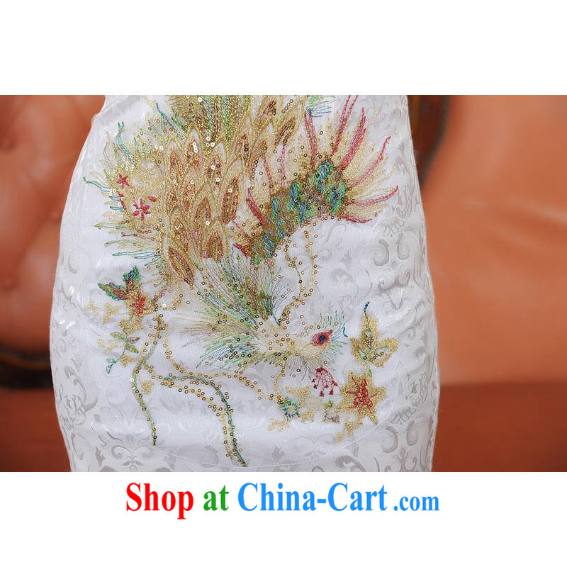 ADDIS ABABA, Ms Elsie Leung D, Ms. summer 2015 New New Product fine embroidery, antique Chinese wind dress short-sleeved qipao Q 22,066 yellow XXL, poetry D (BesoVand), and, on-line shopping