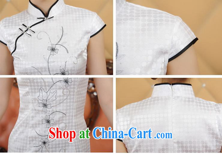 Addis Ababa poetry's 2014 spring and summer new compact embroidery girls classic and elegant short-sleeved dresses cheongsam white XXL pictures, price, brand platters! Elections are good character, the national distribution, so why buy now enjoy more preferential! Health
