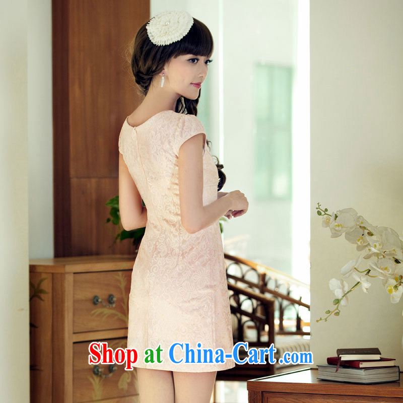 once and for all and fatally jealous tampered with 3 color retro style cheongsam dress summer dress outfit improved daily fashion beauty pink L, fatally jealous once and for all, and, shopping on the Internet