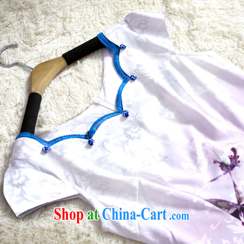 The proverbial hero once and for all as soon as possible, butterfly land improvement and Stylish retro short dresses summer new improved cheongsam dress white 2XL, fatally jealous once and for all, and, online shopping