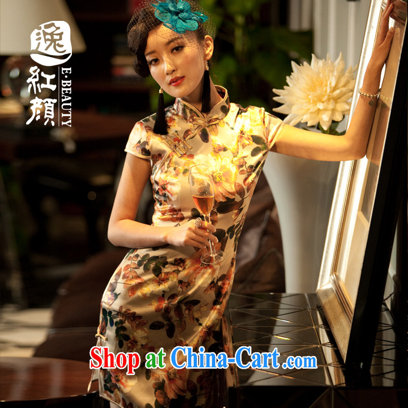 Once the proverbial hero class as soon as possible a new summer improved Stylish retro short cheongsam floral M