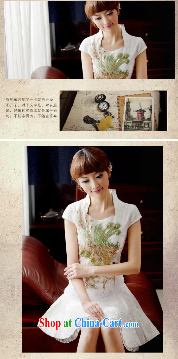 once and for all elections as soon as possible fatally jealous white Phoenix 2015 China wind retro lace daily outfit improved stylish female cheongsam dress, summer white XL pictures, price, brand platters! Elections are good character, the national distribution, so why buy now enjoy more preferential! Health
