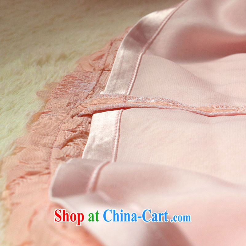 once and for all elections as soon as possible without wind wind Yao Deluxe lace spring and summer, new stylish improved retro short cheongsam pink 2 XL, fatally jealous once and for all, and shopping on the Internet