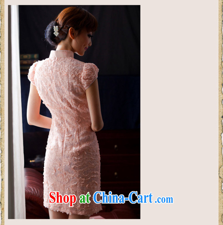 The proverbial hero once and for all -- wind Yao Deluxe lace spring and summer, new stylish improved retro short cheongsam pink 2 XL pictures, price, brand platters! Elections are good character, the national distribution, so why buy now enjoy more preferential! Health