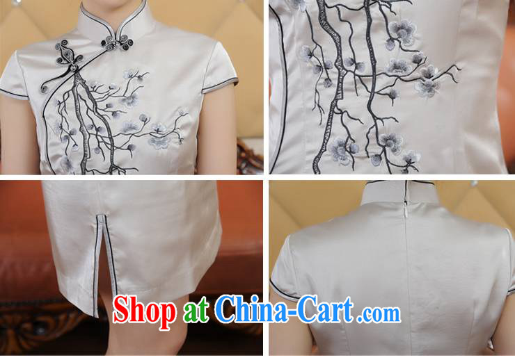ADDIS ABABA, Ms Elsie Leung at the 2015 spring and summer new compact embroidery, summer classic retro style short-sleeved dresses qipao Q 12,260 gray XXL pictures, price, brand platters! Elections are good character, the national distribution, so why buy now enjoy more preferential! Health