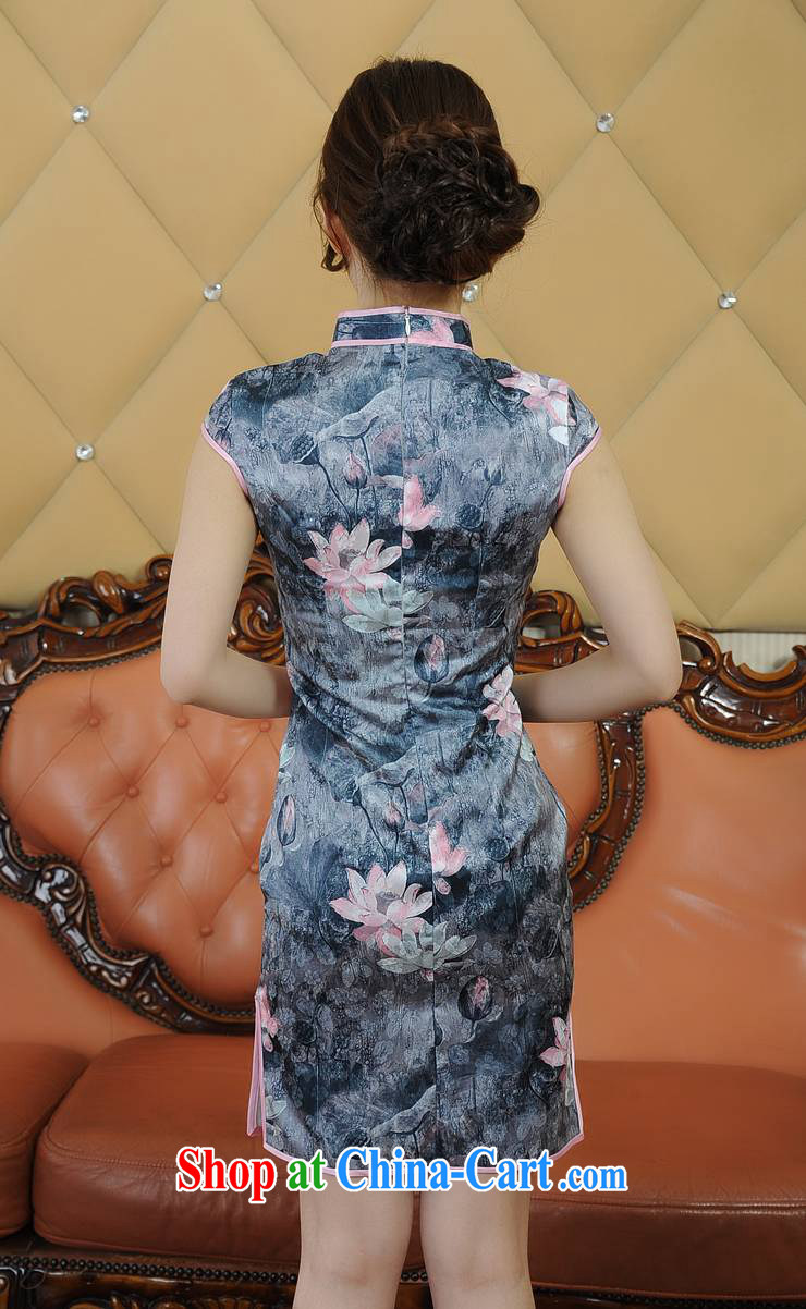 contemporary poetry's summer 2104 new environmental dyeing, Retro classic short-sleeved dresses qipao Q 20,086 gray XXL pictures, price, brand platters! Elections are good character, the national distribution, so why buy now enjoy more preferential! Health