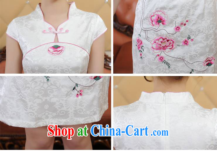 ADDIS ABABA, Ms Elsie Leung's summer 2015 new dresses, exquisite embroidery retro short-sleeved dresses qipao Q 15,008 white-blue embroidery XXL pictures, price, brand platters! Elections are good character, the national distribution, so why buy now enjoy more preferential! Health
