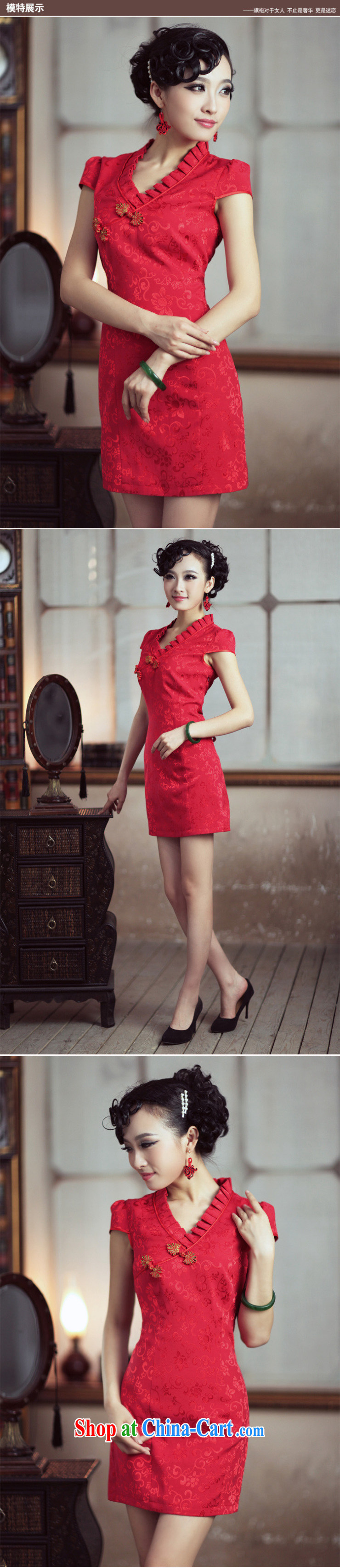 Birds of spring 2015 new, improved short-sleeved qipao dress elegant wedding dress bridal toast serving red QD 189 red XXL pictures, price, brand platters! Elections are good character, the national distribution, so why buy now enjoy more preferential! Health