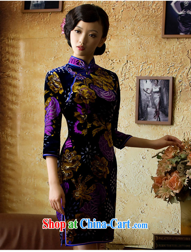 The proverbial hero once and for all -- Aloeswood upscale Silk Velvet cheongsam retro improved stylish silk dresses, long-sleeved red L pictures, price, brand platters! Elections are good character, the national distribution, so why buy now enjoy more preferential! Health