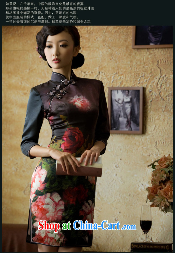 The proverbial hero once and for all -- such as picture heavy Silk Cheongsam new upscale summer improved stylish retro floral L pictures, price, brand platters! Elections are good character, the national distribution, so why buy now enjoy more preferential! Health