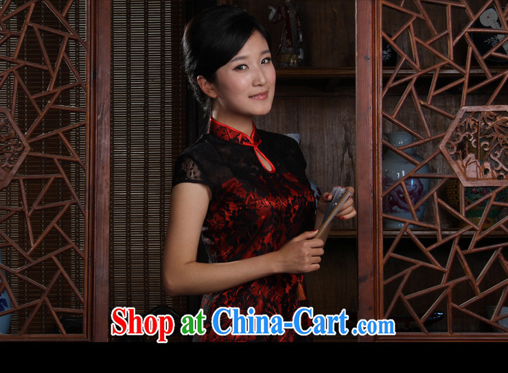 Princess small Hong Kong shoulder lace short cheongsam black 3 XL pictures, price, brand platters! Elections are good character, the national distribution, so why buy now enjoy more preferential! Health