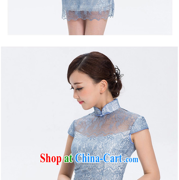 The proverbial hero once and for all -- Panelists requested improved Stylish retro lace dresses 2015 new improved cheongsam dress summer blue 2 XL pictures, price, brand platters! Elections are good character, the national distribution, so why buy now enjoy more preferential! Health