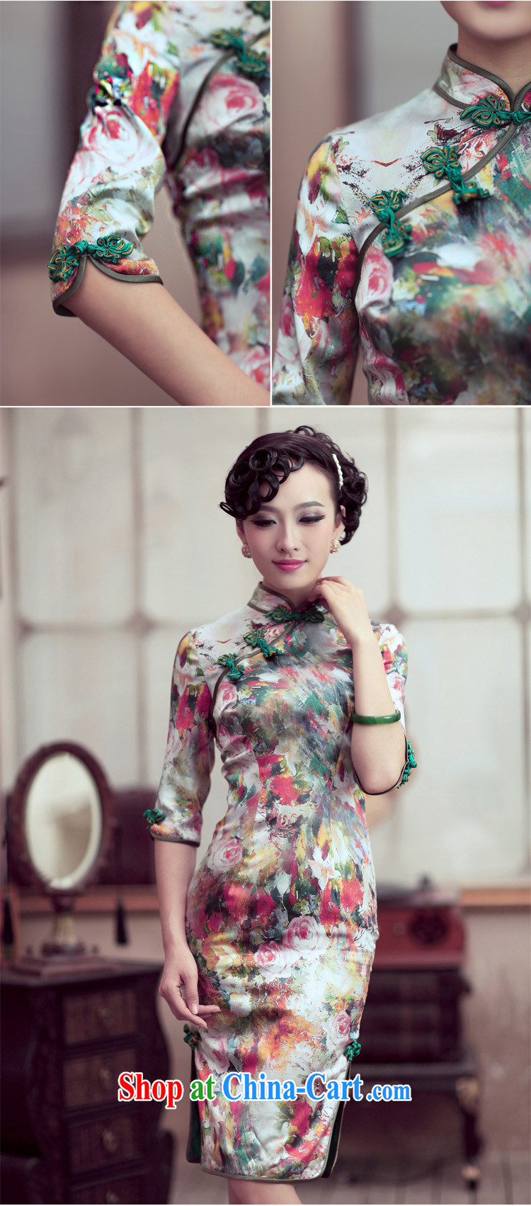 Bird lovers of floral impression 2015 spring new cheongsam dress retro fashion improved cheongsam dress floral impression XXXL - Native RHEA MEIYUAN pictures, price, brand platters! Elections are good character, the national distribution, so why buy now enjoy more preferential! Health