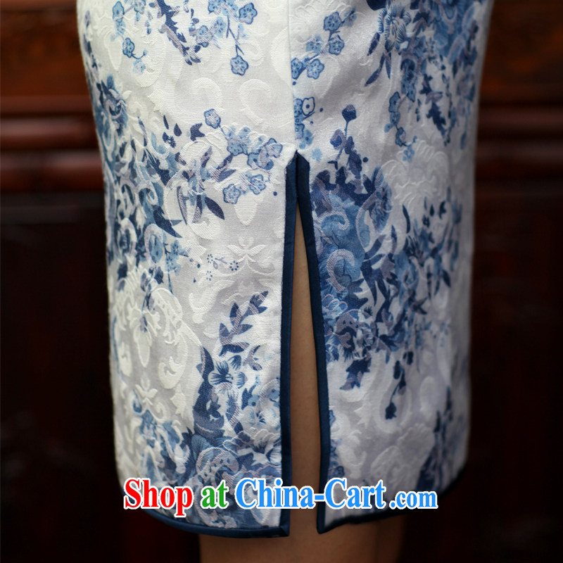 Bird lovers of blue and white porcelain spring 2015 renovation, short cheongsam dress everyday dresses skirts QD 024 figure M, birds love, and shopping on the Internet