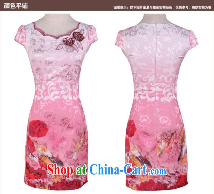 Birds of the land in accordance with city spent around 2015 spring new stylish and improved short-day cheongsam dress pink S pictures, price, brand platters! Elections are good character, the national distribution, so why buy now enjoy more preferential! Health