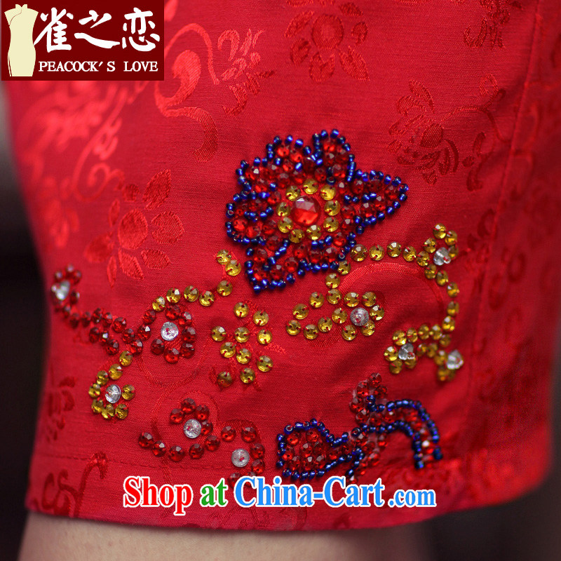 One of birds, bridal wedding dresses and stylish the drill red improved cheongsam dress QD 190 red XXXL, birds of the land, and shopping on the Internet