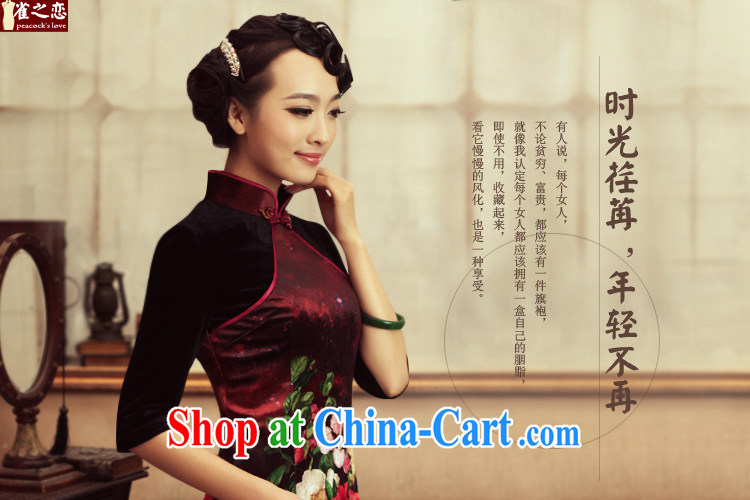 Birds love life is not Marshall 2015 spring new retro cuff in improved velvet cheongsam stylish long cheongsam dress XXL pictures, price, brand platters! Elections are good character, the national distribution, so why buy now enjoy more preferential! Health