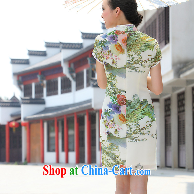 Bird lovers of exceptional and diverse Lightweight breathable and stylish short improved cheongsam QD 032 L suit, birds love, qipao/Tang, and shopping on the Internet