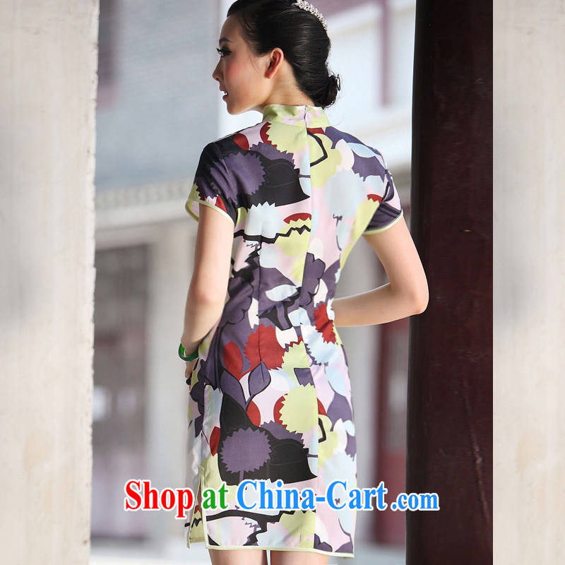 Birds love lovely colorful and stylish beauty improved short cheongsam QD 006 figure XL, birds of the land, and shopping on the Internet