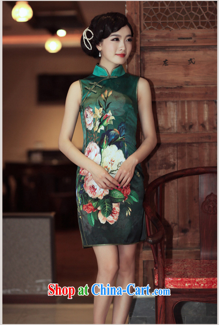 Birds love the Summer 2015 spring new upscale silk positioning take a sleeveless dresses retro QD 301 dark green XL - pre-sale 15 Days pictures, price, brand platters! Elections are good character, the national distribution, so why buy now enjoy more preferential! Health