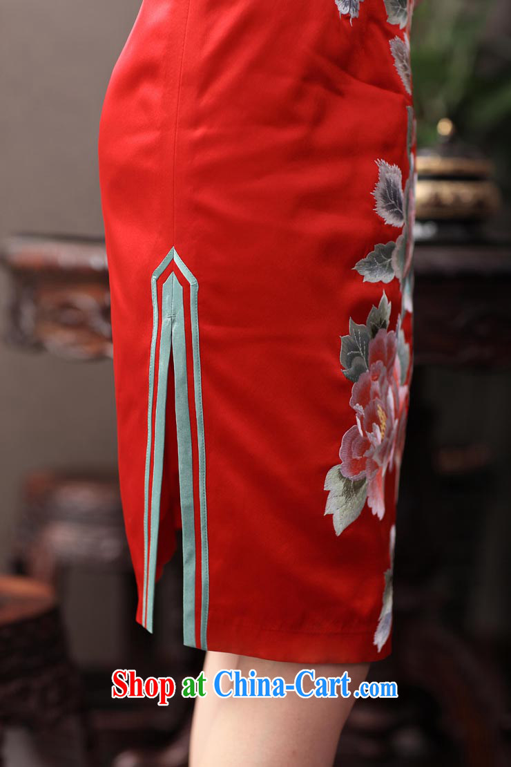 Birds of the land question mirror 2015 spring new retro elegant heavy Silk Cheongsam wedding dresses QD 353 red XXL pictures, price, brand platters! Elections are good character, the national distribution, so why buy now enjoy more preferential! Health