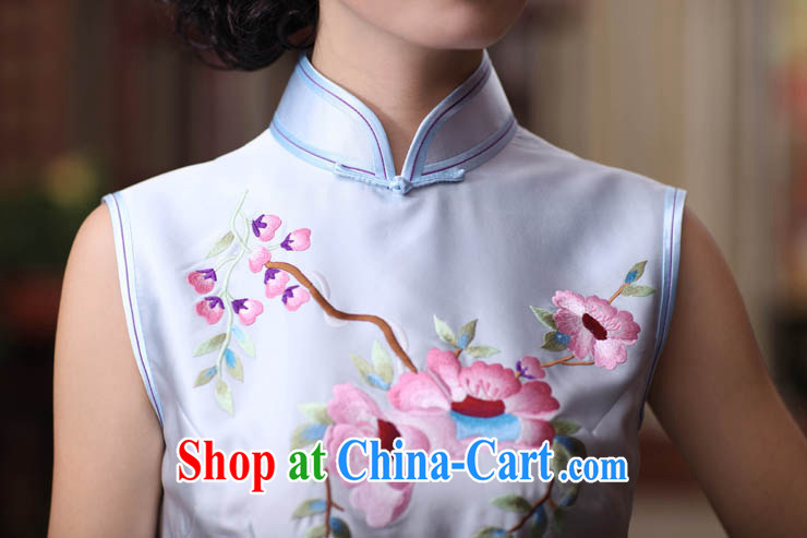 Bird lovers of Seongnam past 2015 spring new stylish and improved manually Push embroidered heavy Silk Cheongsam QD 356 figure S pictures, price, brand platters! Elections are good character, the national distribution, so why buy now enjoy more preferential! Health