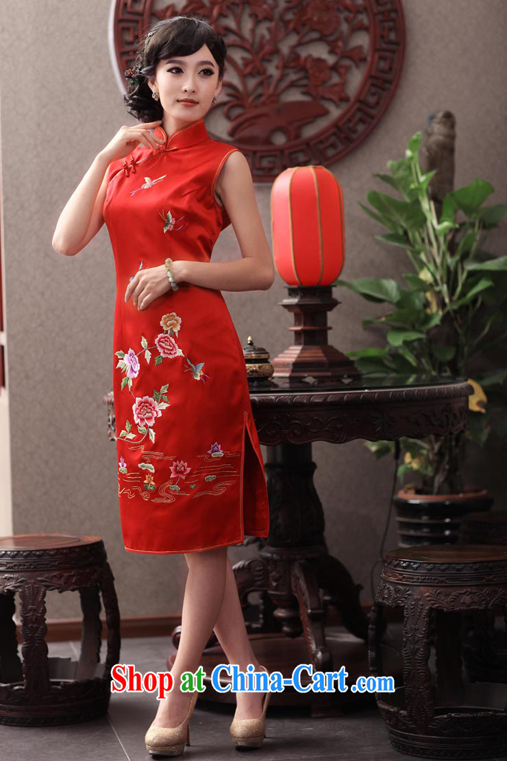 Bird lovers of today next year classic and elegant hand embroidered heavy Silk Cheongsam red toast QD serving 343 red XXL pictures, price, brand platters! Elections are good character, the national distribution, so why buy now enjoy more preferential! Health