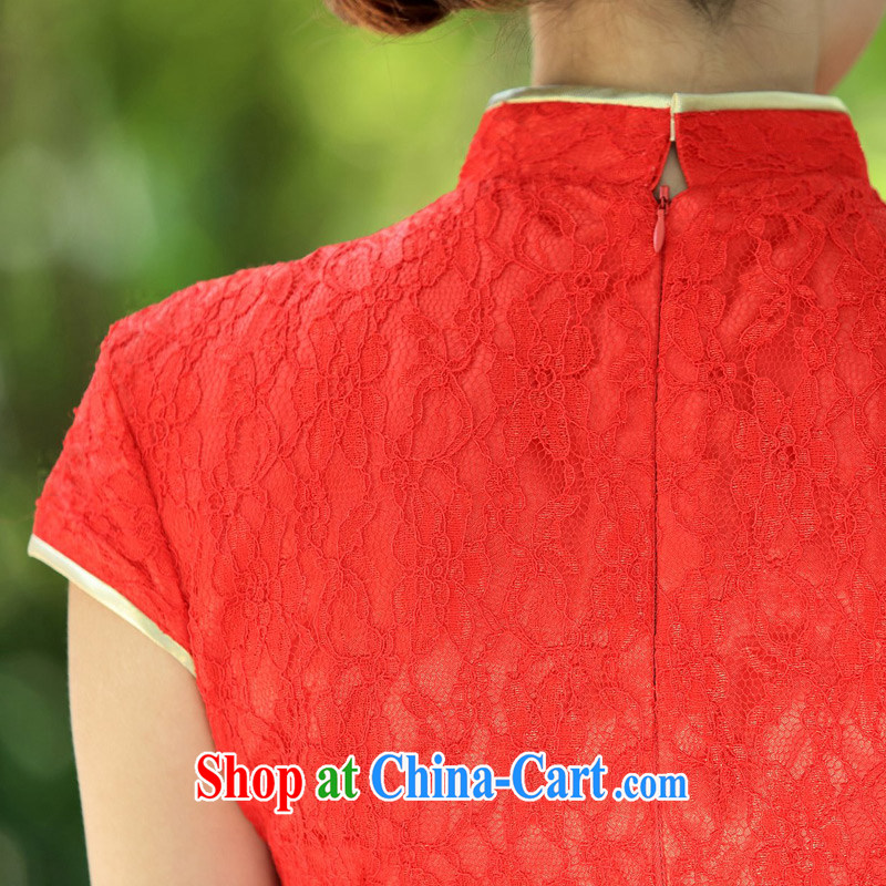 The bride's new lace cheongsam stylish wedding red toast wedding service short qipao L 202, a bride, shopping on the Internet