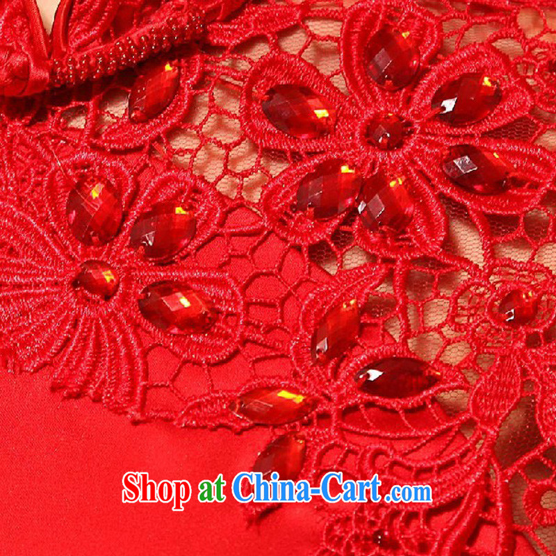 Diane M Qi 2014 New Red dresses wedding dresses wedding dresses bridal short bows stage dress cheongsam red M, Diane M Qi, shopping on the Internet