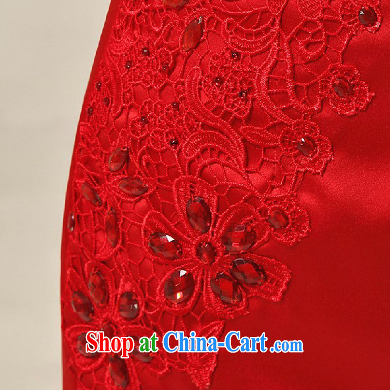 Diane M Qi 2014 New Red dresses wedding dresses wedding dresses bridal short bows stage dress cheongsam red M, Diane M Qi, shopping on the Internet