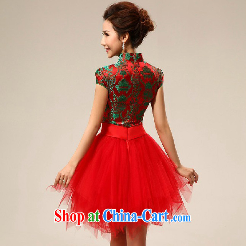 Diane M Qi 2014 new dress Short China wind red toast serving summer uniforms back doors dresses picture color XXL, Diane M Qi, shopping on the Internet