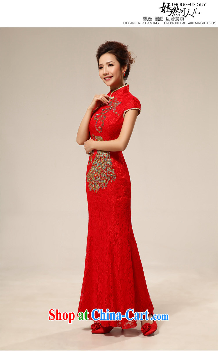Diane M Qi red retro lace Chinese improved marriages bows dresses dresses wedding dresses bridal dresses with red XXL pictures, price, brand platters! Elections are good character, the national distribution, so why buy now enjoy more preferential! Health