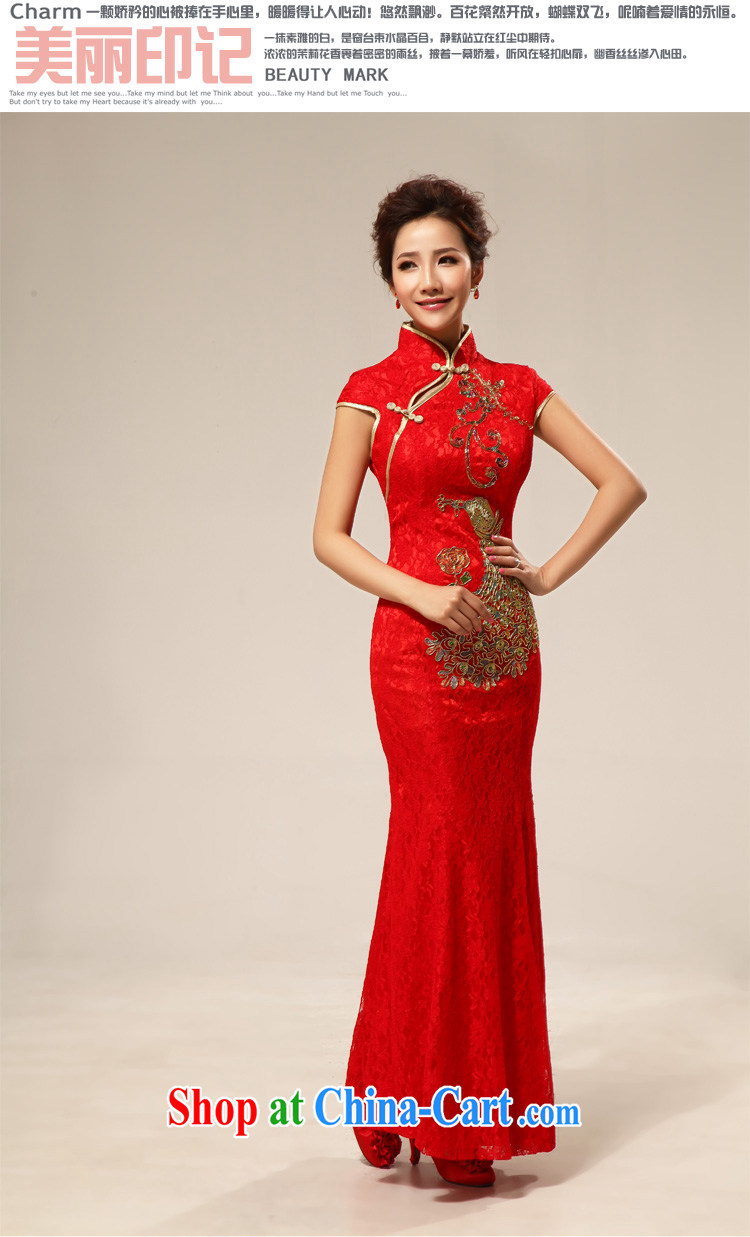Diane M Qi red retro lace Chinese improved marriages bows dresses dresses wedding dresses bridal dresses with red XXL pictures, price, brand platters! Elections are good character, the national distribution, so why buy now enjoy more preferential! Health