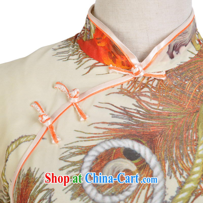 Bird lovers of looking back a laugh summer 2013 new texture and elegant simplicity and improved short cheongsam QD 033 XXL suit, birds love, shopping on the Internet