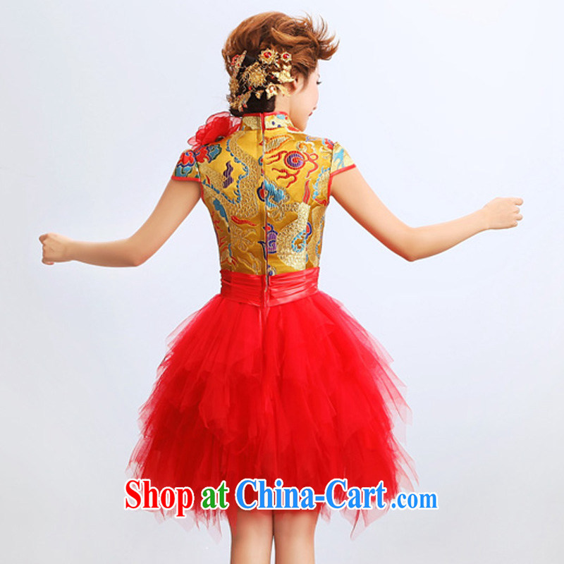 Diane M Ki marriage toast clothing qipao marriage Chinese bows Service Bridal red dragon cheongsam dress code picture color XXL, Diane M-kay, shopping on the Internet