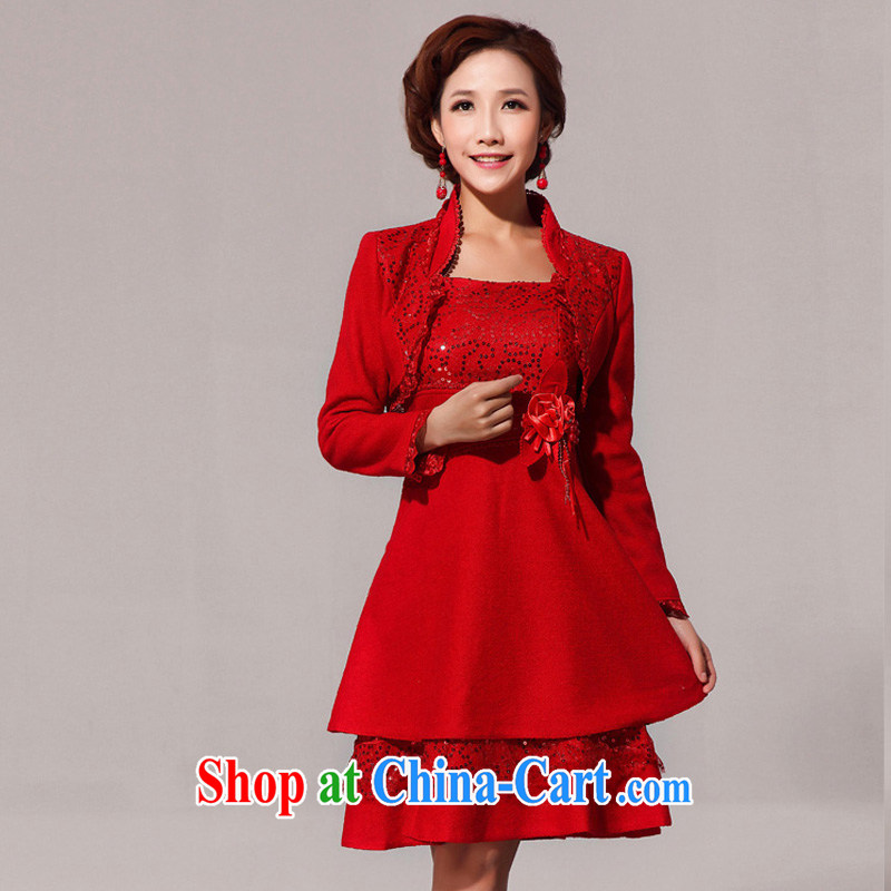 Diane M Qi 2014 New Fleece is a red jacket cheongsam back doors serving toast red XXL, Diane M-ki, on-line shopping