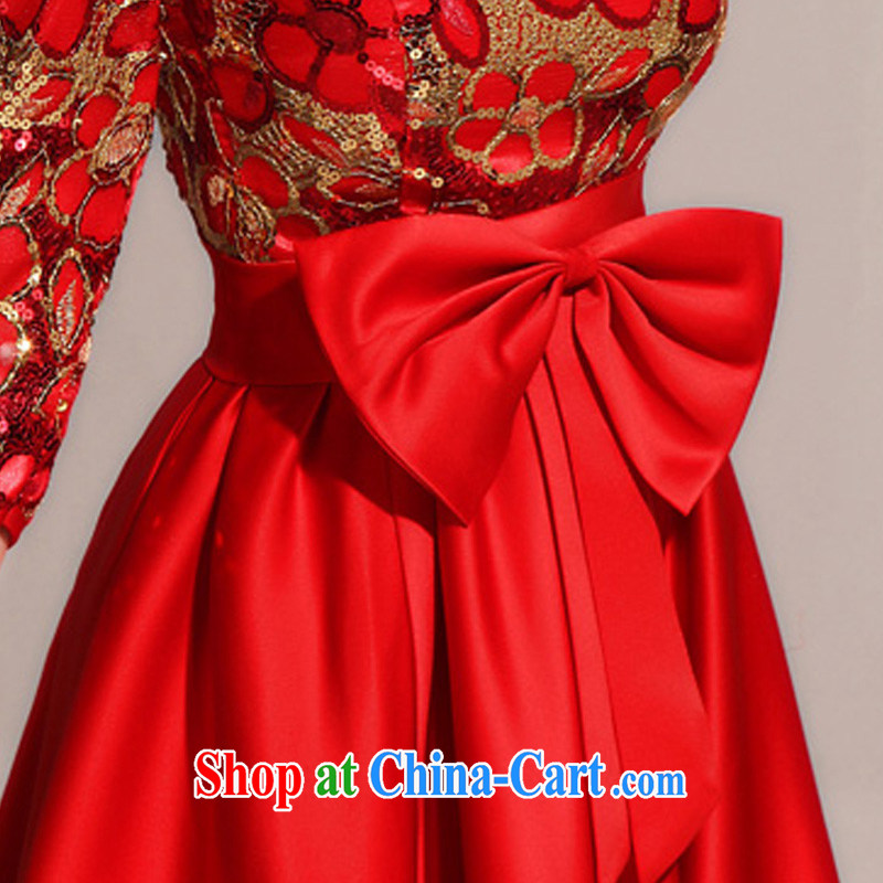 Diane M Qi spring 2014 spring wedding dress improved short cheongsam red bridal toast serving the door red XXL, Diane M Qi, shopping on the Internet