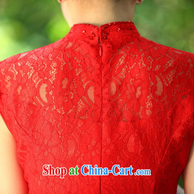 The bride's wedding dresses wedding dresses 2015 new summer uniforms toast short qipao 208 red L, the bride, shopping on the Internet