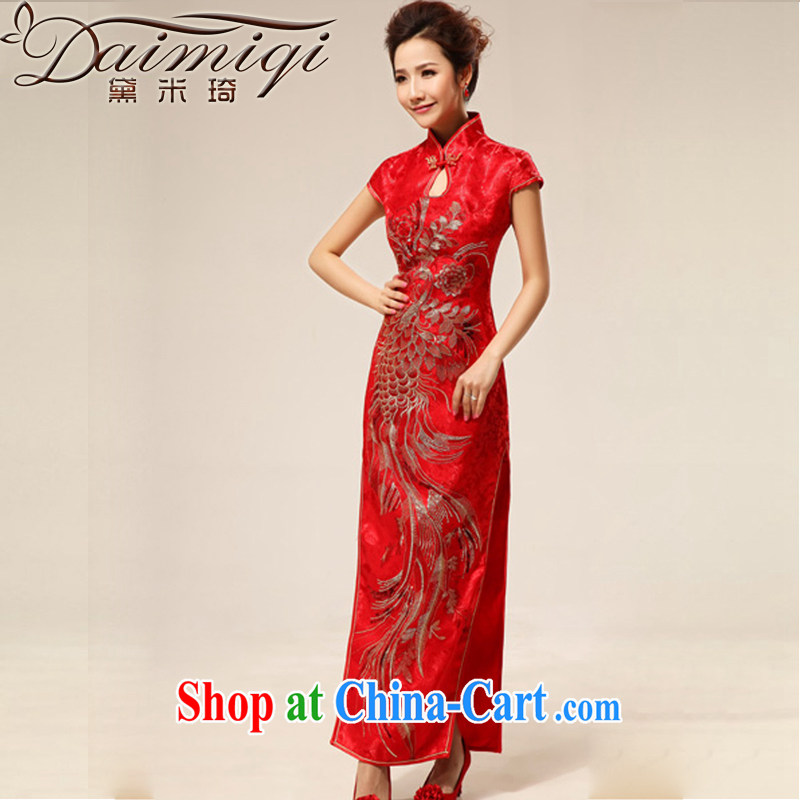 Diane M Ki new wedding dresses sexy Chinese fashion improved cheongsam bridal retro marriage red qipao cheongsam red XXL