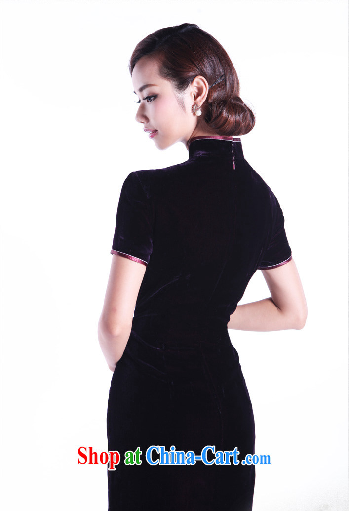 Princess autumn 2013 the New Silk Velvet hot stitching half sleeve cheongsam 0220027137 purple 7 XL pictures, price, brand platters! Elections are good character, the national distribution, so why buy now enjoy more preferential! Health