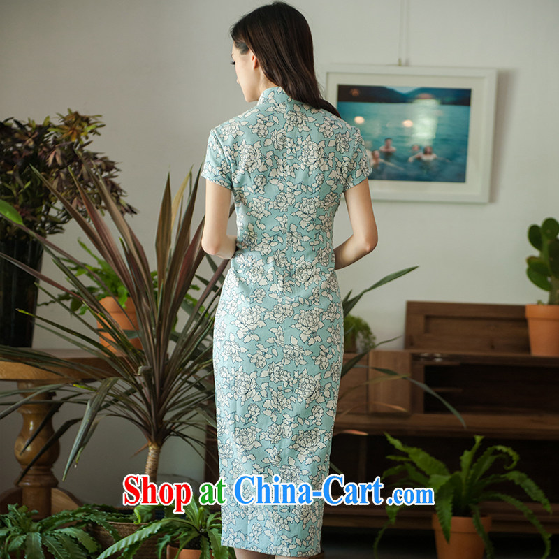 The proverbial hero once and for all as soon as possible, the new Stylish retro improved cheongsam linen long cheongsam dress suit 2 XL, fatally jealous once and for all, and, on-line shopping